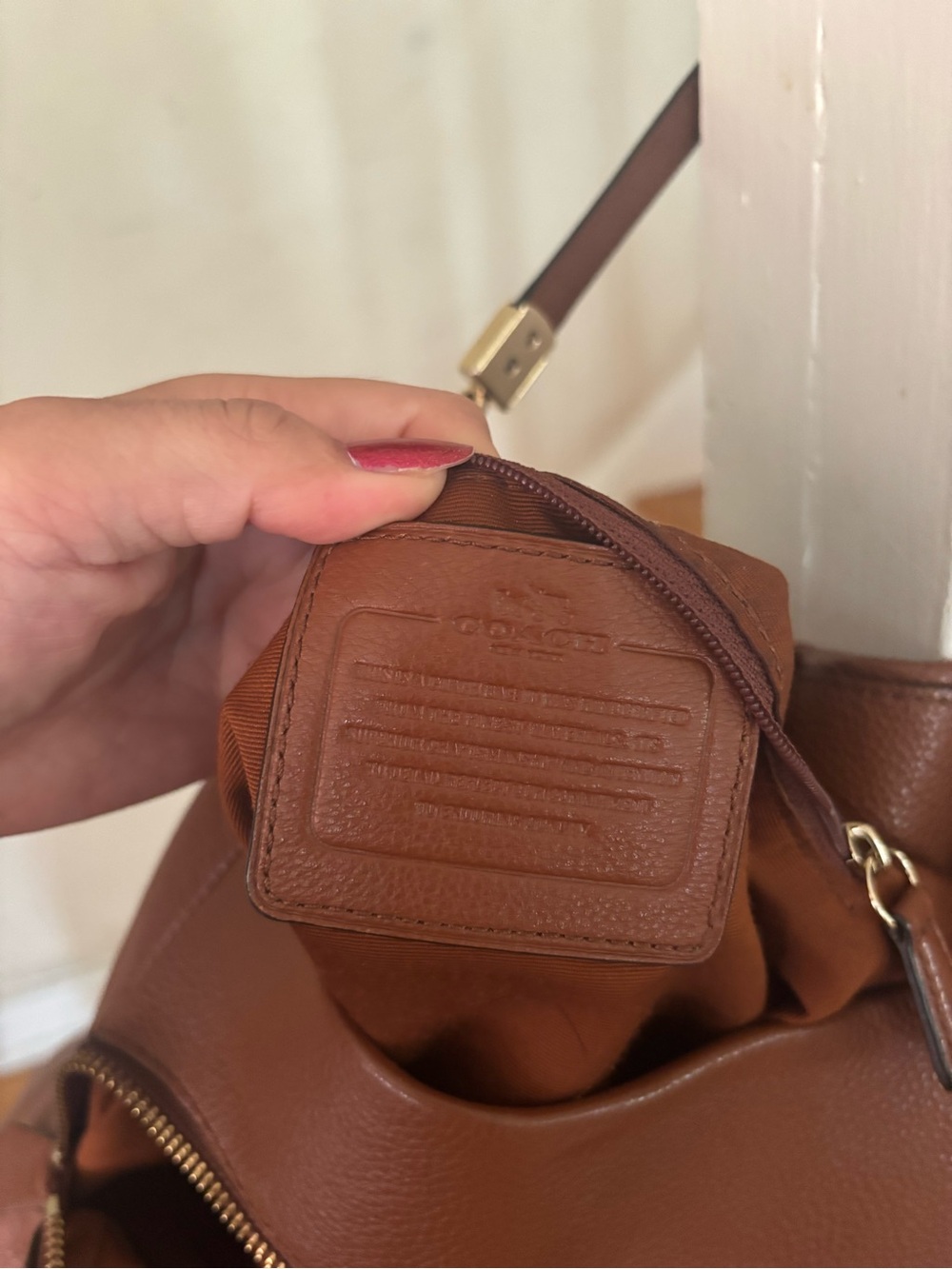 Coach Brown Pebbled Leather Shoulder Hobo - Picture 7 of 8